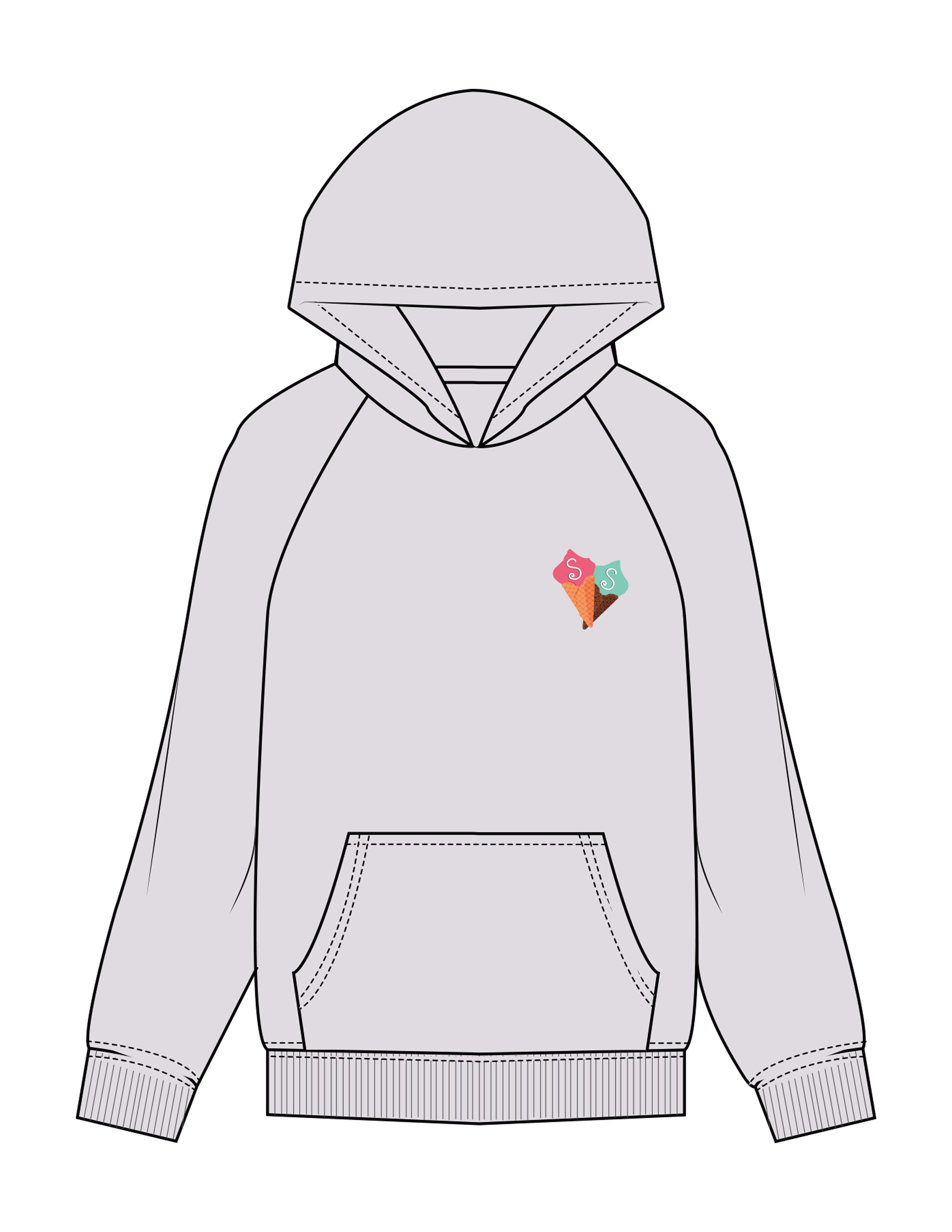 The Womens Hoodie - Orchid - Stowe Sweets - Left Chest - Printed - Full Color