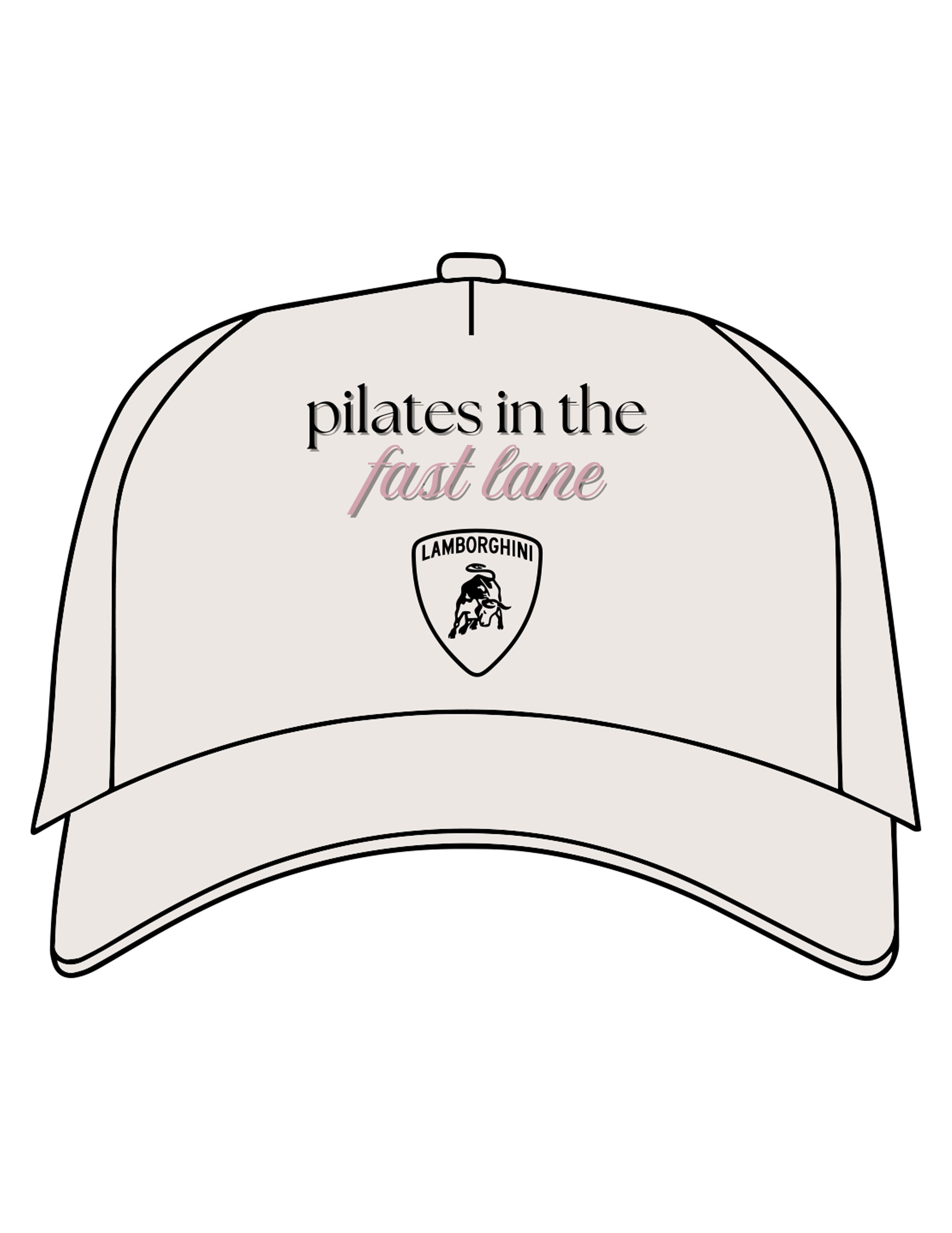 The Foam Trucker Hat - Bone - Platinum Pilates - Center Crown Stacked - Printed - Full Color
