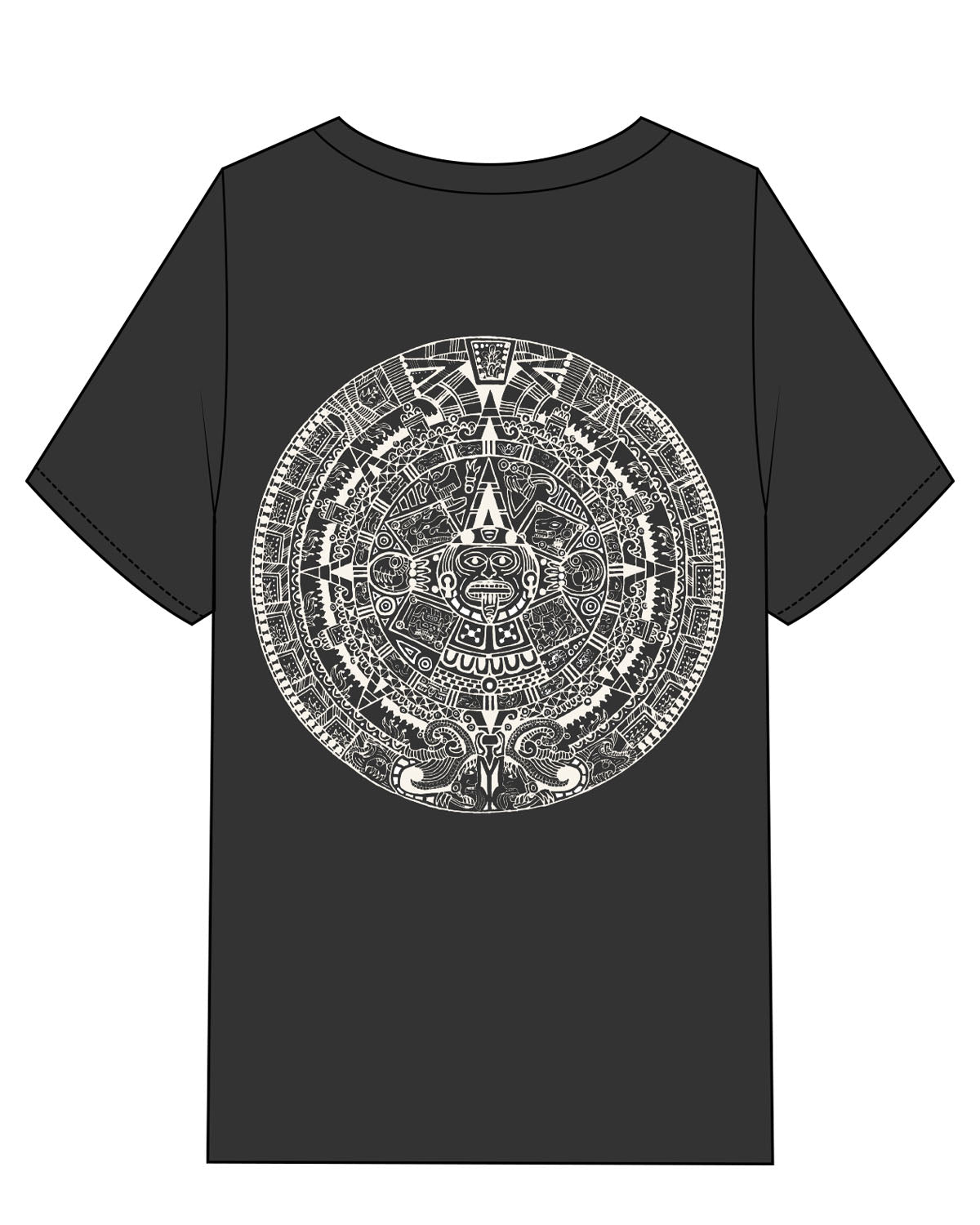 The Mens Heavyweight Tee - Washed Black - FadeFarm - Left Chest & Back Round - Printed - Full Color