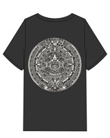 The Mens Heavyweight Tee - Washed Black - FadeFarm - Left Chest & Back Round - Printed - Full Color