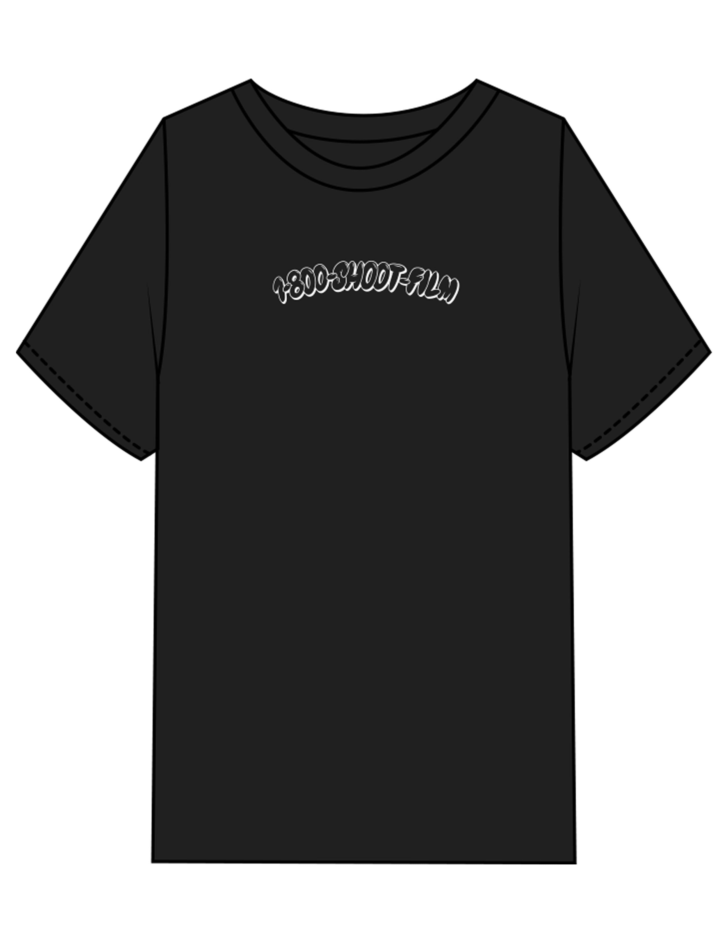 The Mens Heavyweight Tee - Black - 1800-SF - Center Chest & Back Stacked - Printed - White