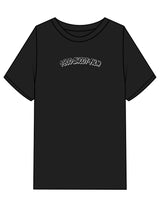 The Mens Heavyweight Tee - Black - 1800-SF - Center Chest & Back Stacked - Printed - White