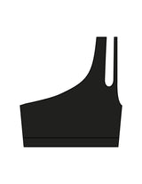 The One Shoulder Bra - Black - ALTORA - Center Back Icon - Printed - White