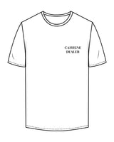 The Mens Tee - White -  Bean Head - Left Chest Stacked & Center Back - Black