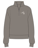 The Womens 1/4 Zip - Washed Gray - Activate House - Left Chest "AH" - Embroidered - Off White