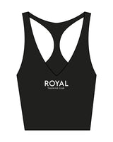 The Racer Tank - Black - Royal Training Club - Center Stacked - Printed - White