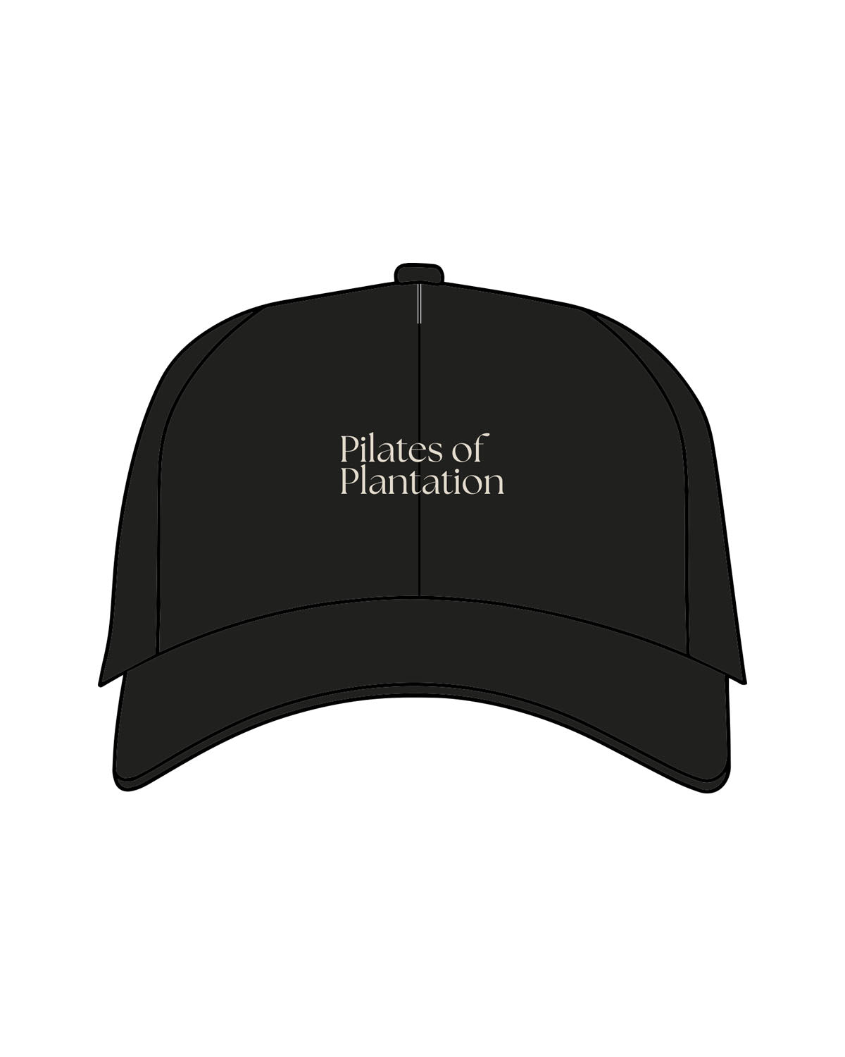 The Dad Hat - Black - Pilates of Plantation - Center Crown - Embroidered - Cream