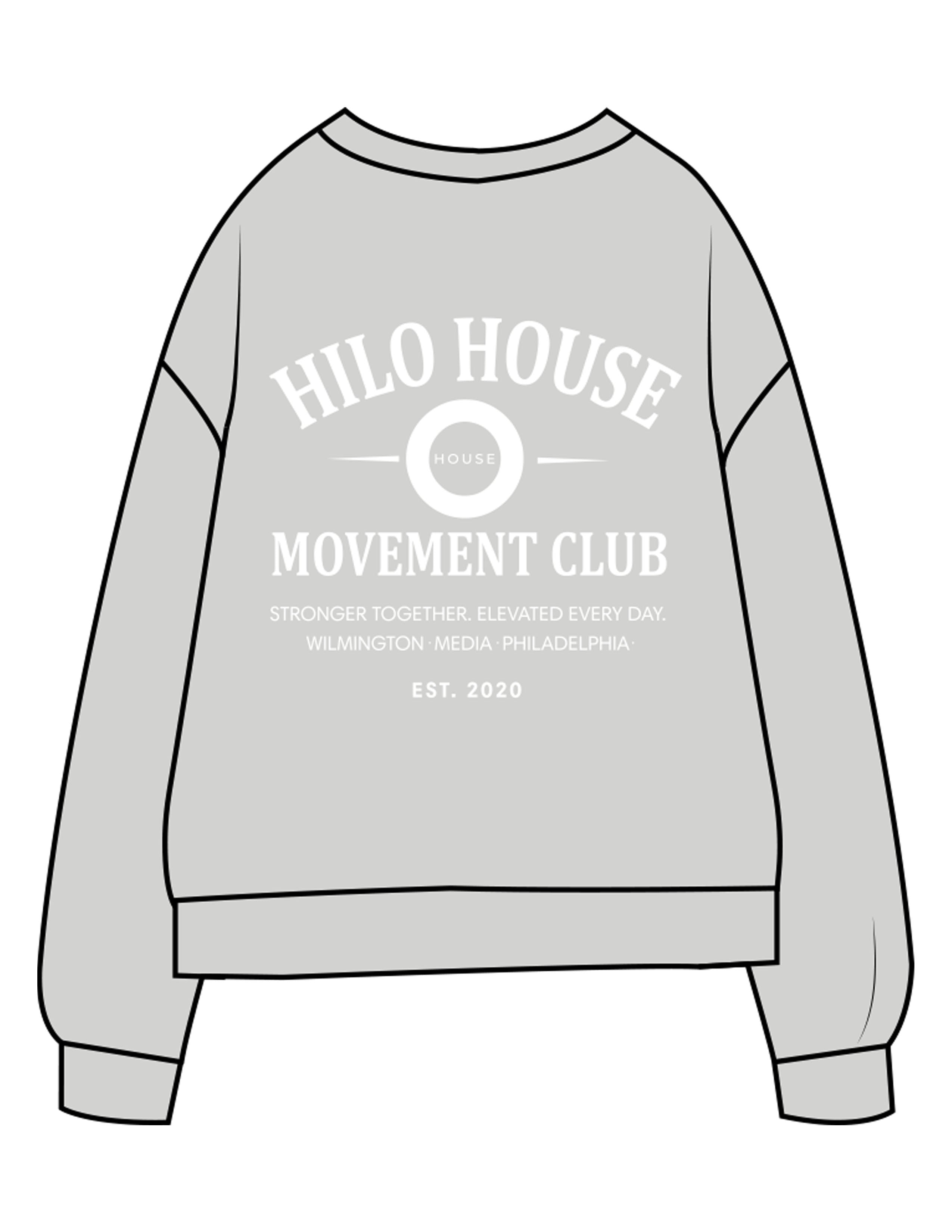 The Midweight Unisex Crewneck - Washed Sage - HiLo - Center Chest & Back Stacked - Printed - White
