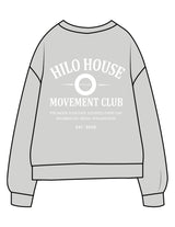 The Midweight Unisex Crewneck - Washed Sage - HiLo - Center Chest & Back Stacked - Printed - White