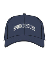The Dad Hat - Navy - Spring House - Crown Arc Text - "Spring House" Logo - Embroidered - Off White
