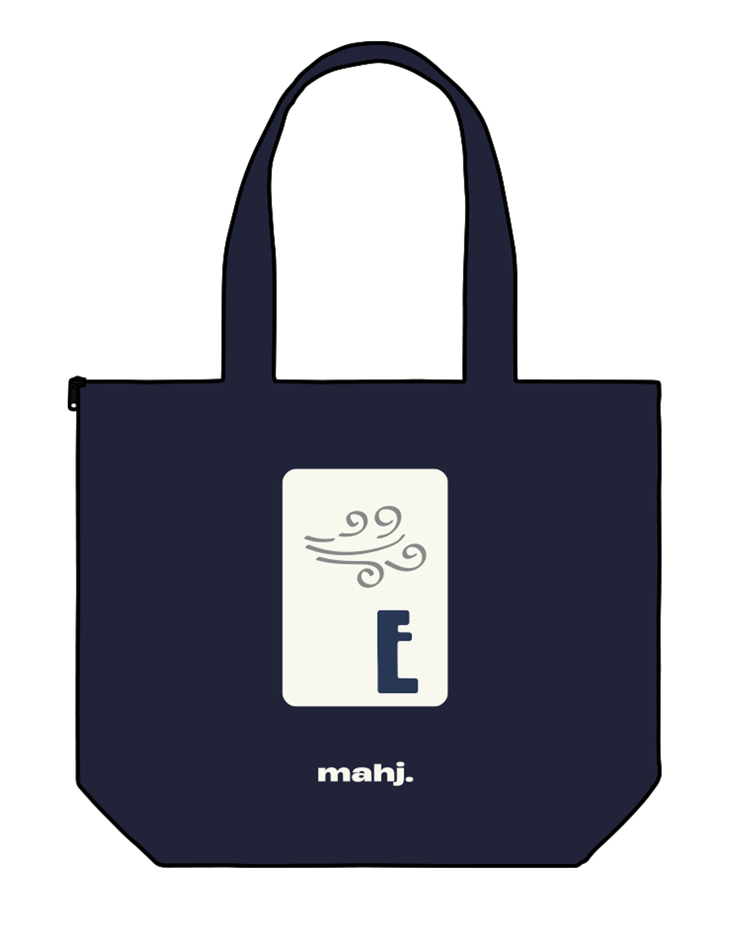 The Zipper Tote Bag - Navy - Barnes. The Label - Center Body - Printed - Full Color
