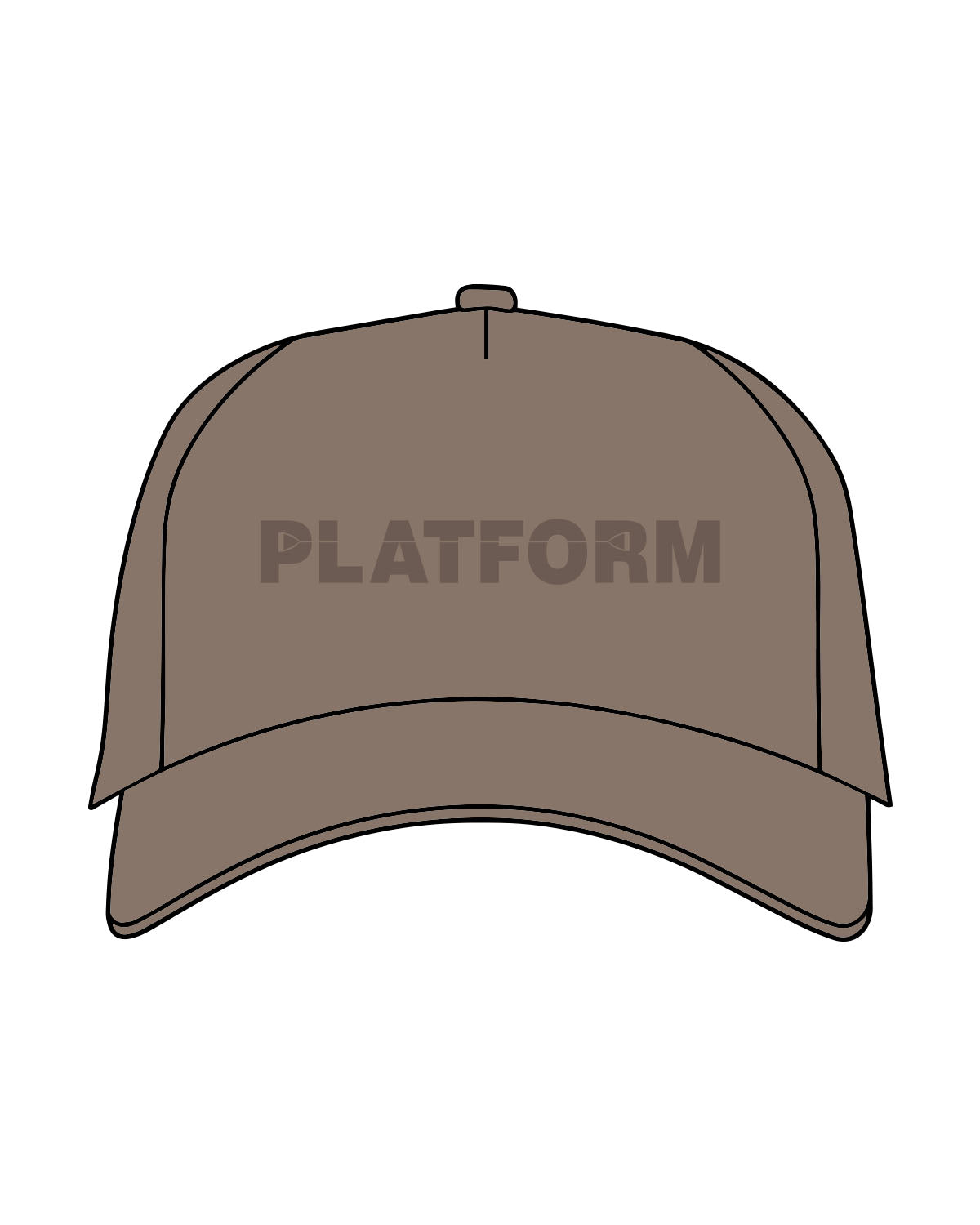 The Canvas Cap - Walnut - PLATFORM -Center Crown - "Platform" Logo - Puff Stitch - Tone on Tone