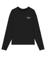 The Mens Long Sleeve - Black - Baxter Pacific - Left Chest - Back Center Stacked - Printed - White