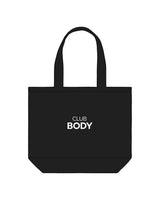 The Tote Bag - Black - Club Body - Center Stacked - Printed - White
