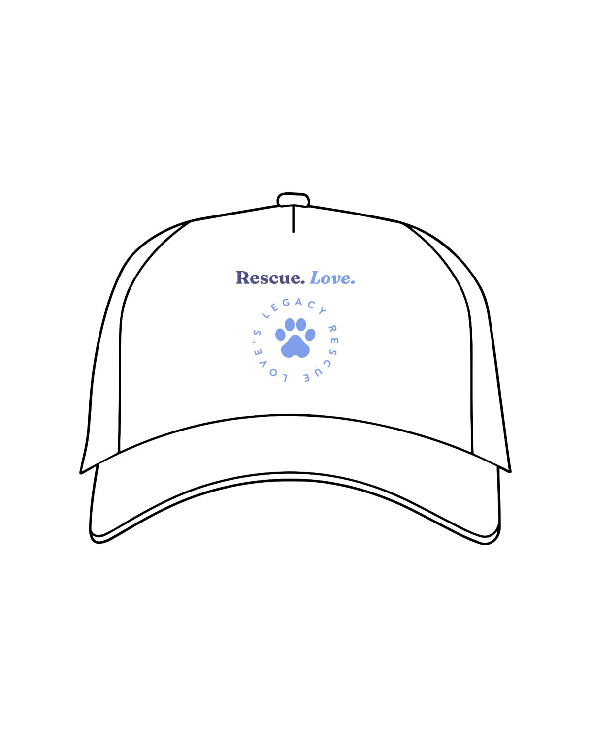 The 5 Panel Trucker Hat - White - LLR - Center Crown Stacked - Printed - Full Color