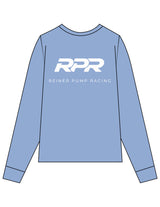 The Unisex Midweight Long Sleeve - Washed Denim - Reiner Pump Systems - Left Chest & Back Stacked - Printed - White