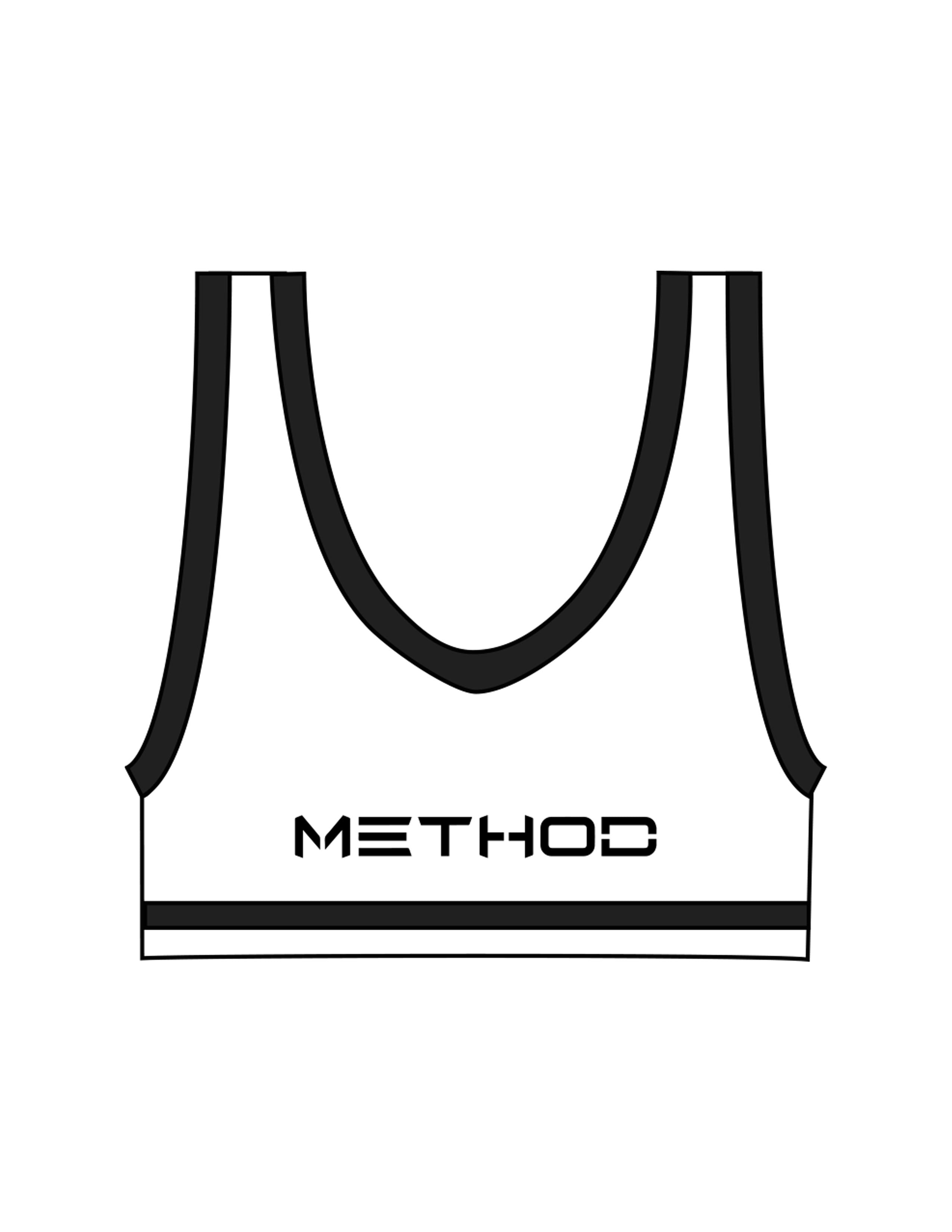 The Piped Bra - White - TML - Left Chest & Center Back - Printed - Black