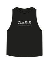 The Crop Muscle Racerback - Black - OCWC - Center Chest Stacked - Printed - White