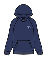 The Mens Hoodie - Cobalt - The Hive - Left Chest & Back Stacked - Printed - Baby Blue