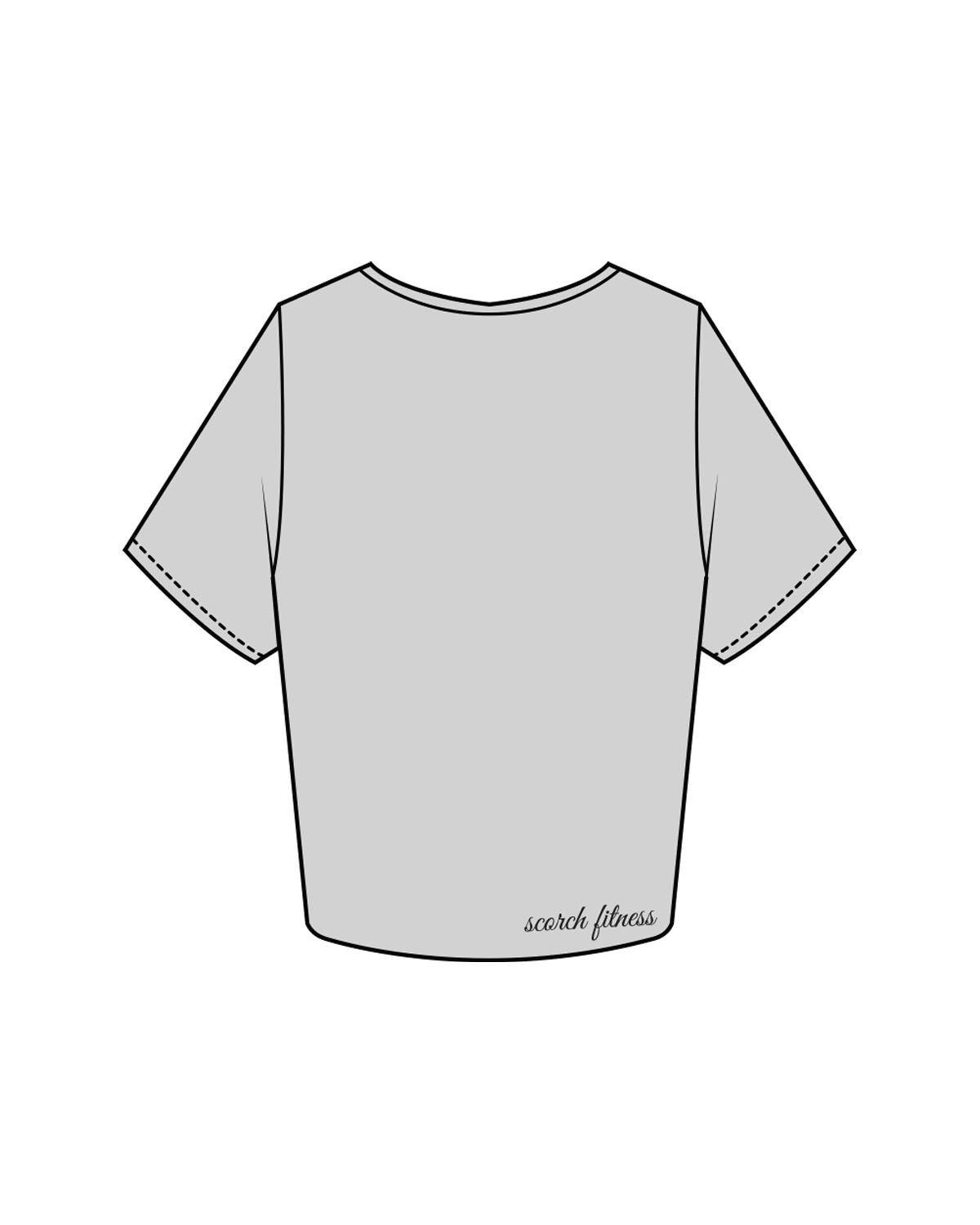 The Crop Tee - Heather - Scorch Fitness - Left Chest & Back Bottom Right - Embroidered - Full Color