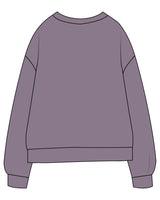 The Midweight Unisex Crewneck - Washed Plum - SOUL YOGA - Chest Stacked - Printed - Off White