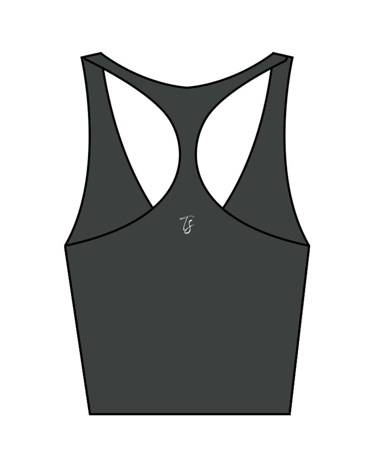 The Racer Tank - Pebble - Team Sculpted - Left Chest Logo & Center Back - Printed - White