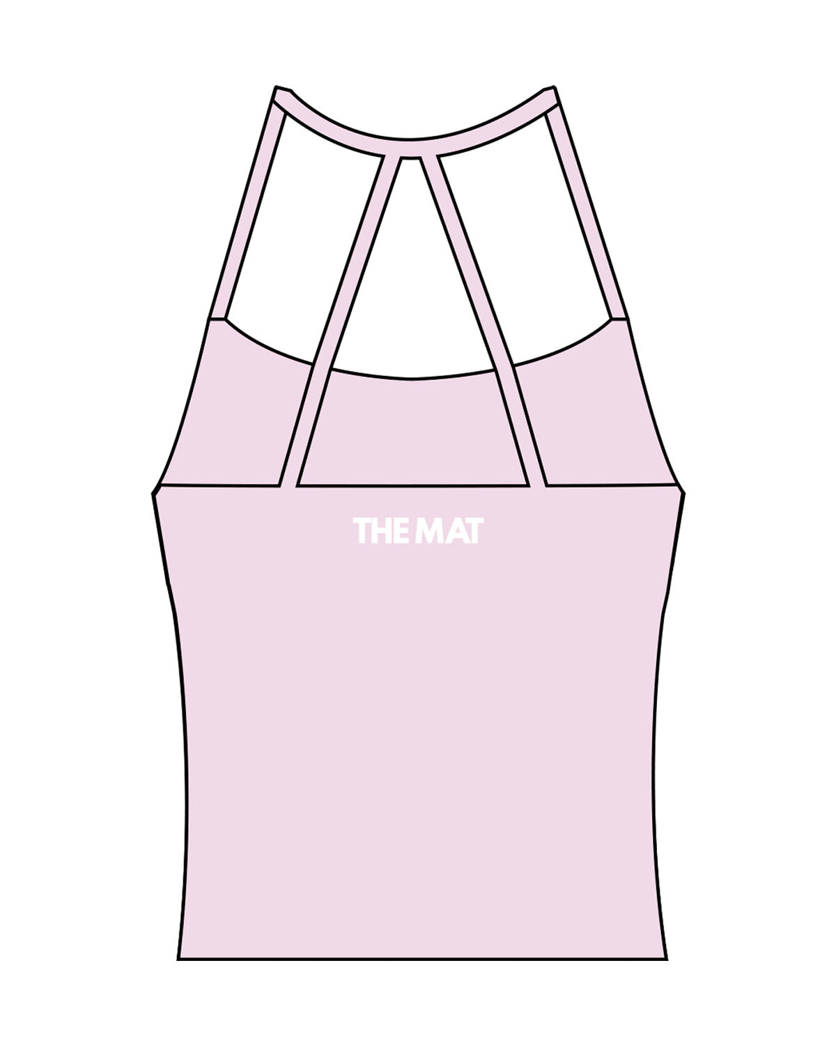 The Womens Sporty Tank - Pink - MAT - Center Back - Printed - White