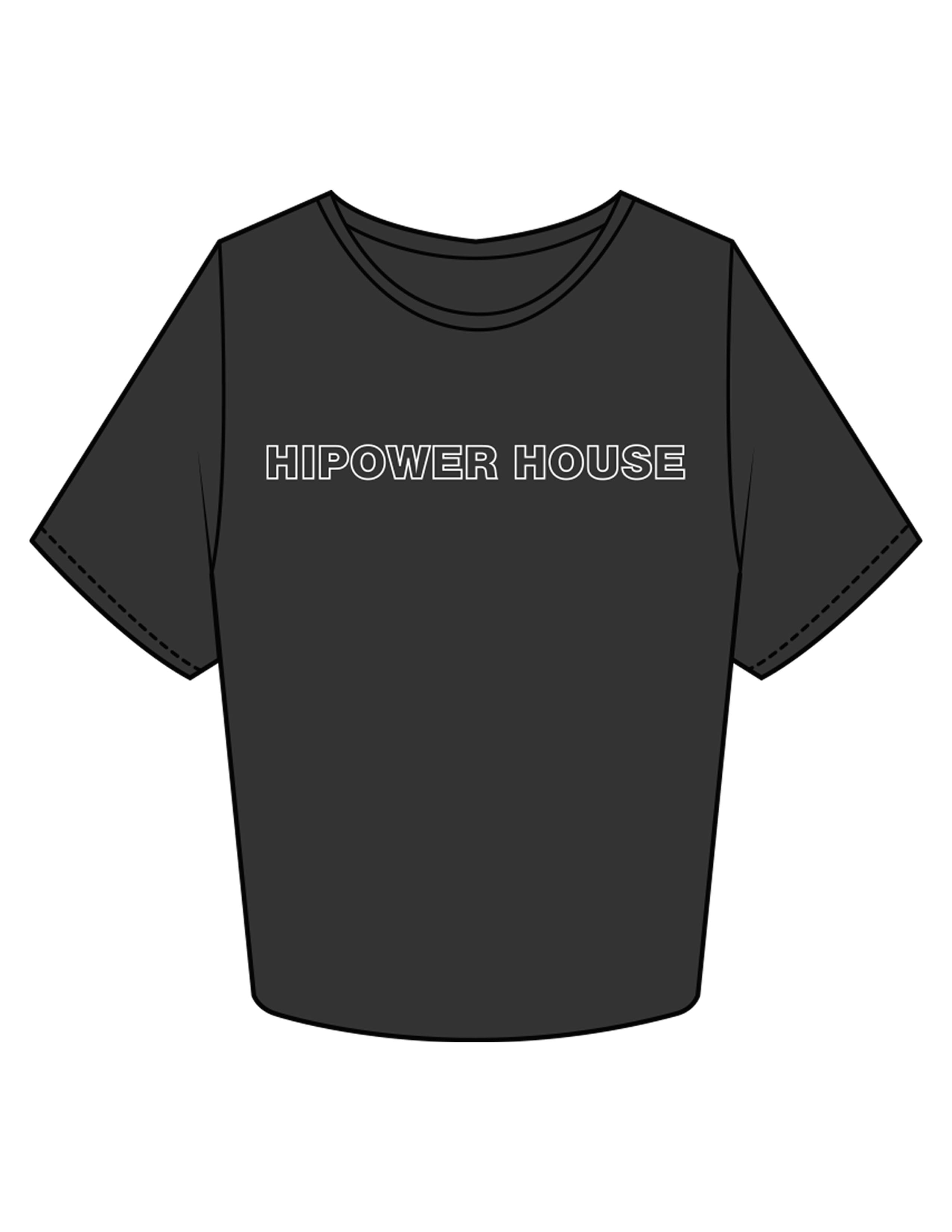 The Crop Tee - Black - Hi Power - Center Chest & Back Stacked - Printed - White