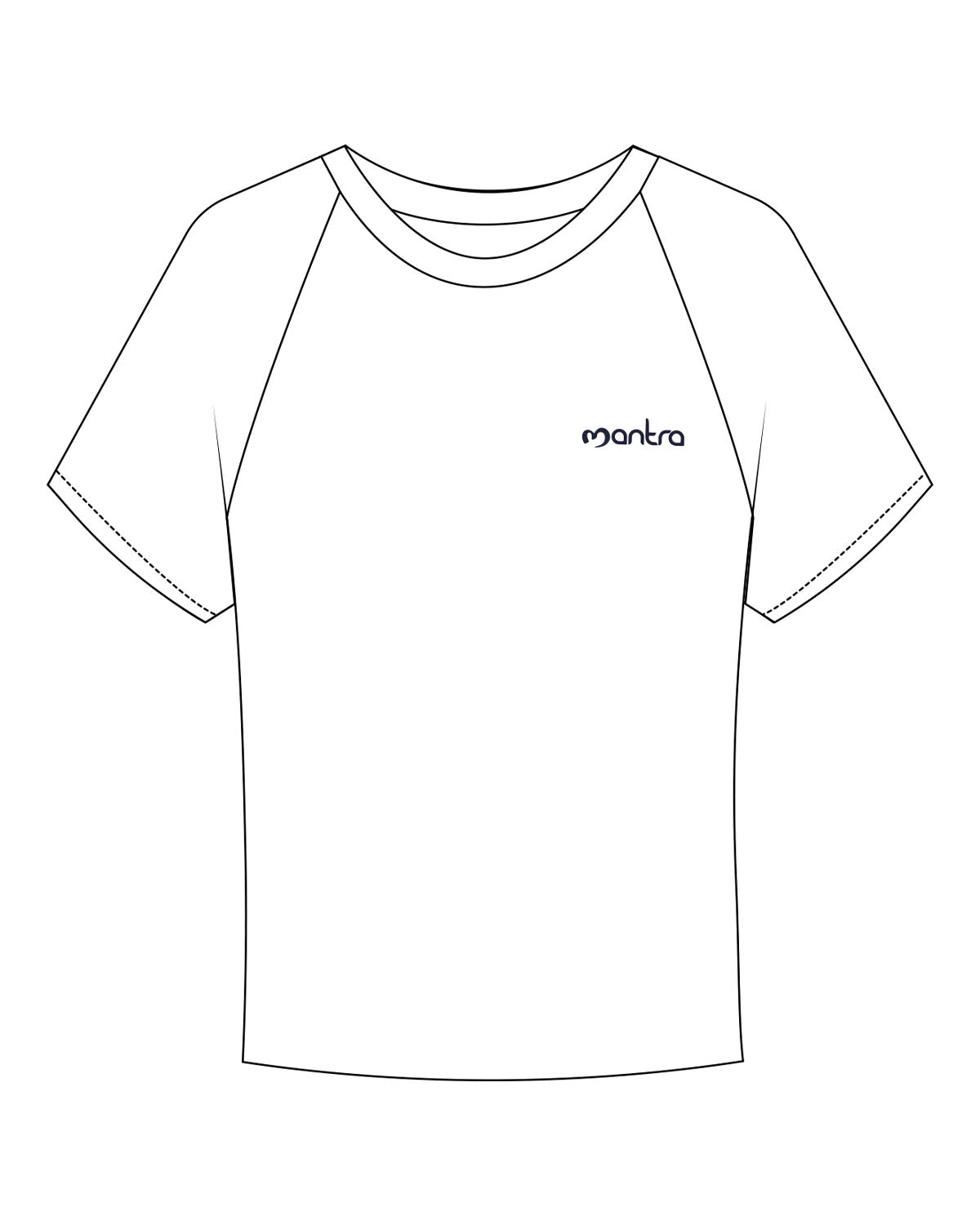 The Micro Rib Baby Tee - White - Mantra - Left Chest "MANTRA" - Printed - Navy