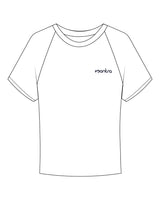 The Micro Rib Baby Tee - White - Mantra - Left Chest "MANTRA" - Printed - Navy