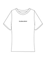The Baby Tee - White - THE PILATES DISTRICT - Center Chest - Printed - Black