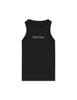 The Recycled Womens Tank - Black - EVERCORE - Center Chest - Printed - Off White