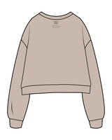 The Studio Crop - Taupe - Clearly Pilates - Center Chest Filler Box & Center Back Neckline - Printed - Black