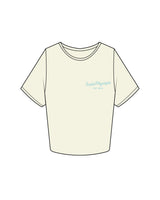 The Crop Tee - Butter - Instaphysiques - Left Chest Stacked - Blue