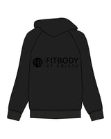 The Womens Zip Hoodie - Black - Krista - Left Chest & Back Center Stacked - Black