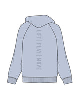 The Mens Hoodie - Washed Powder - North County Fitness - Left Chest & Back Center Stacked - Tone on Tone