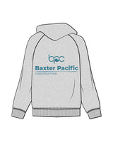 The Mens Zip Hoodie - Heather - Baxter Pacific - Left Chest & Back Stacked - Printed - Blue