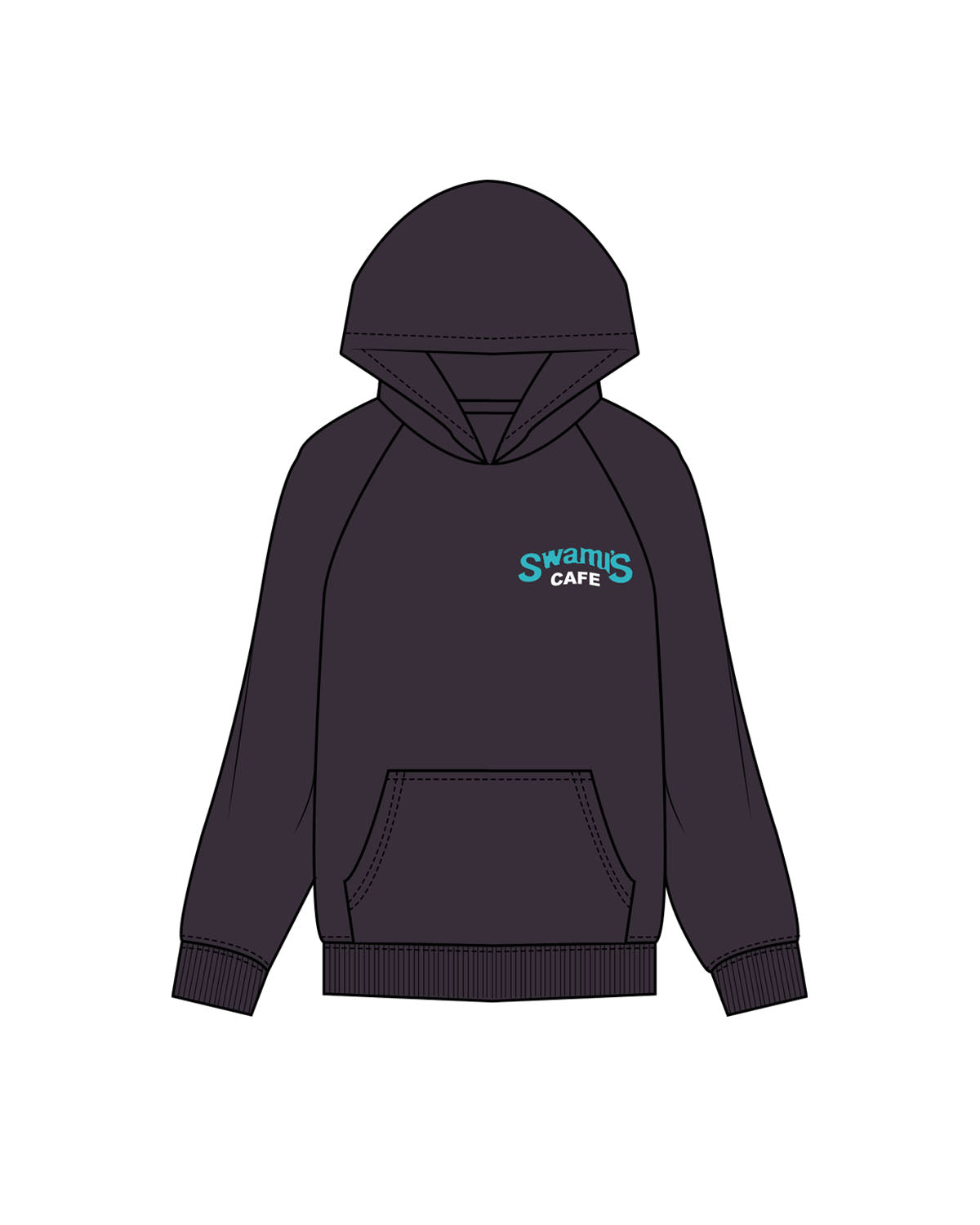 The Mens Hoodie - Ink - Swamis Core - Left Chest Stacked - Printed - Full Color