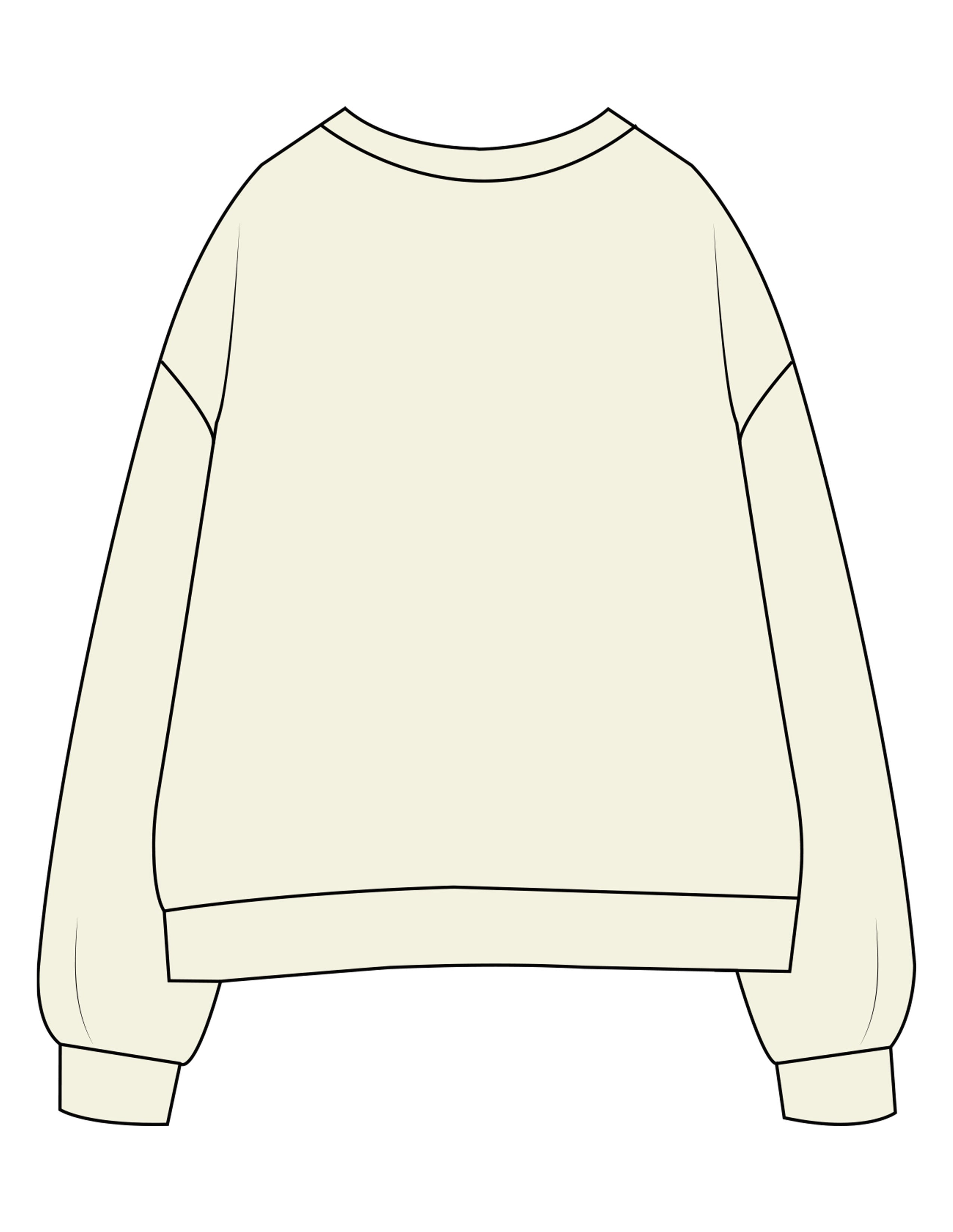 The Womens Crewneck - Butter - SWS - Center Chest Wavy Text - Printed - Full Color