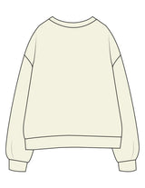 The Womens Crewneck - Butter - SWS - Center Chest Wavy Text - Printed - Full Color