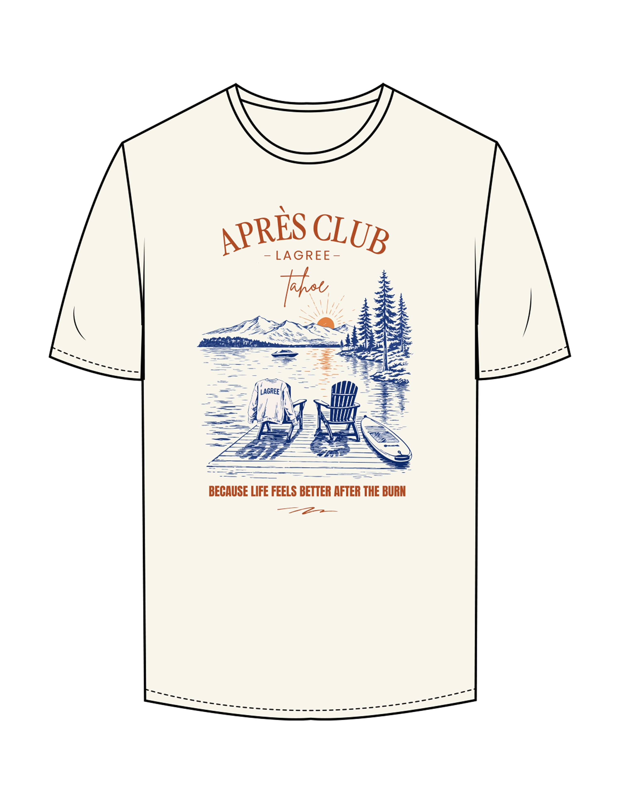 The Mens Tee - Off White - Lagree Tahoe - Front Illustration - Printed - Full Color