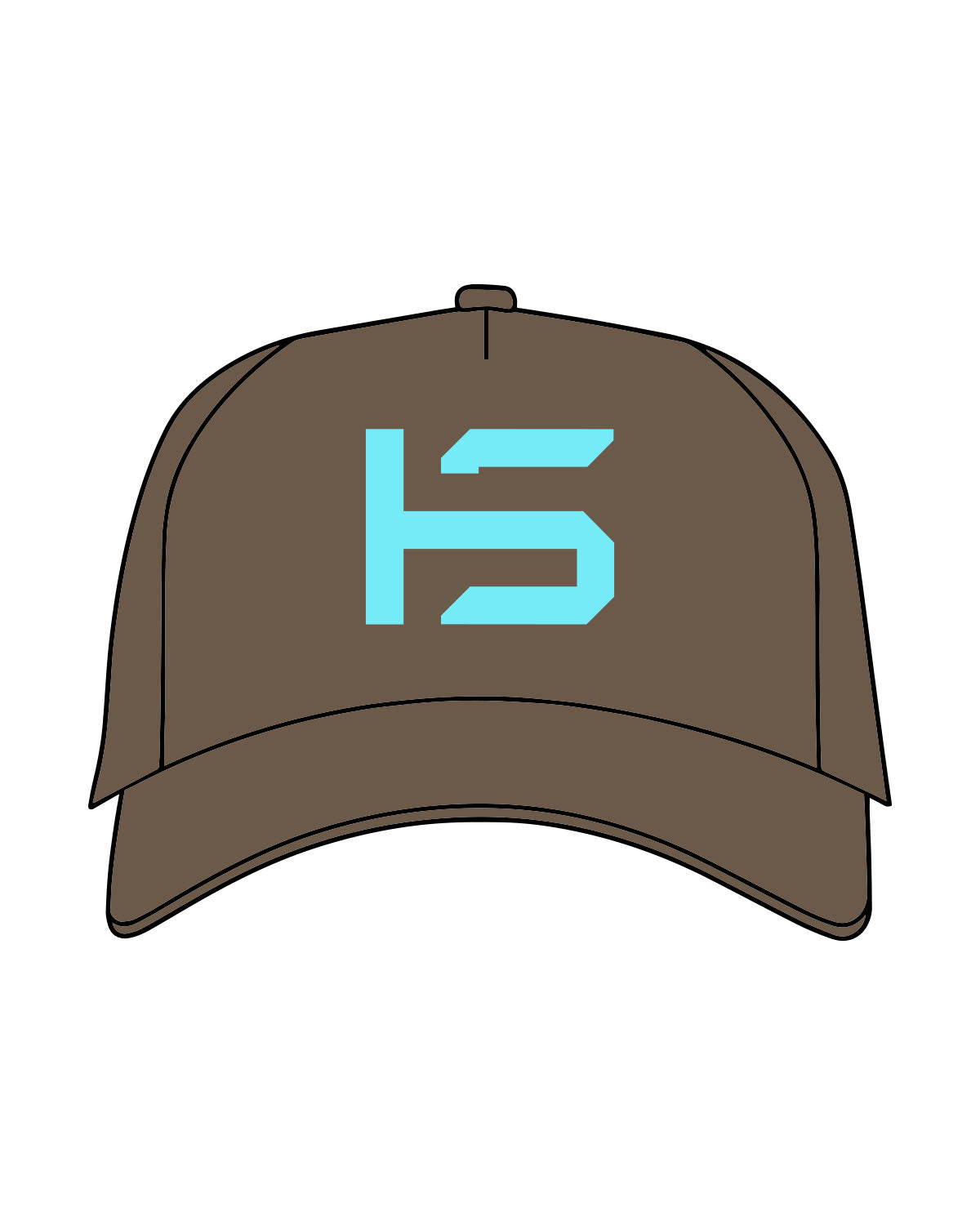 The Foam Trucker - Walnut - Holt Street - Center Crown - Printed - Tiffany Blue
