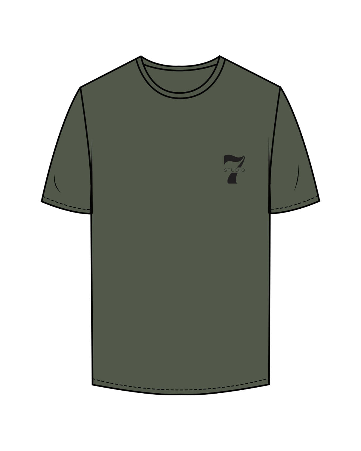 The Mens Tee - Cypress - STUDIO 7 - Left Chest - Printed - Black