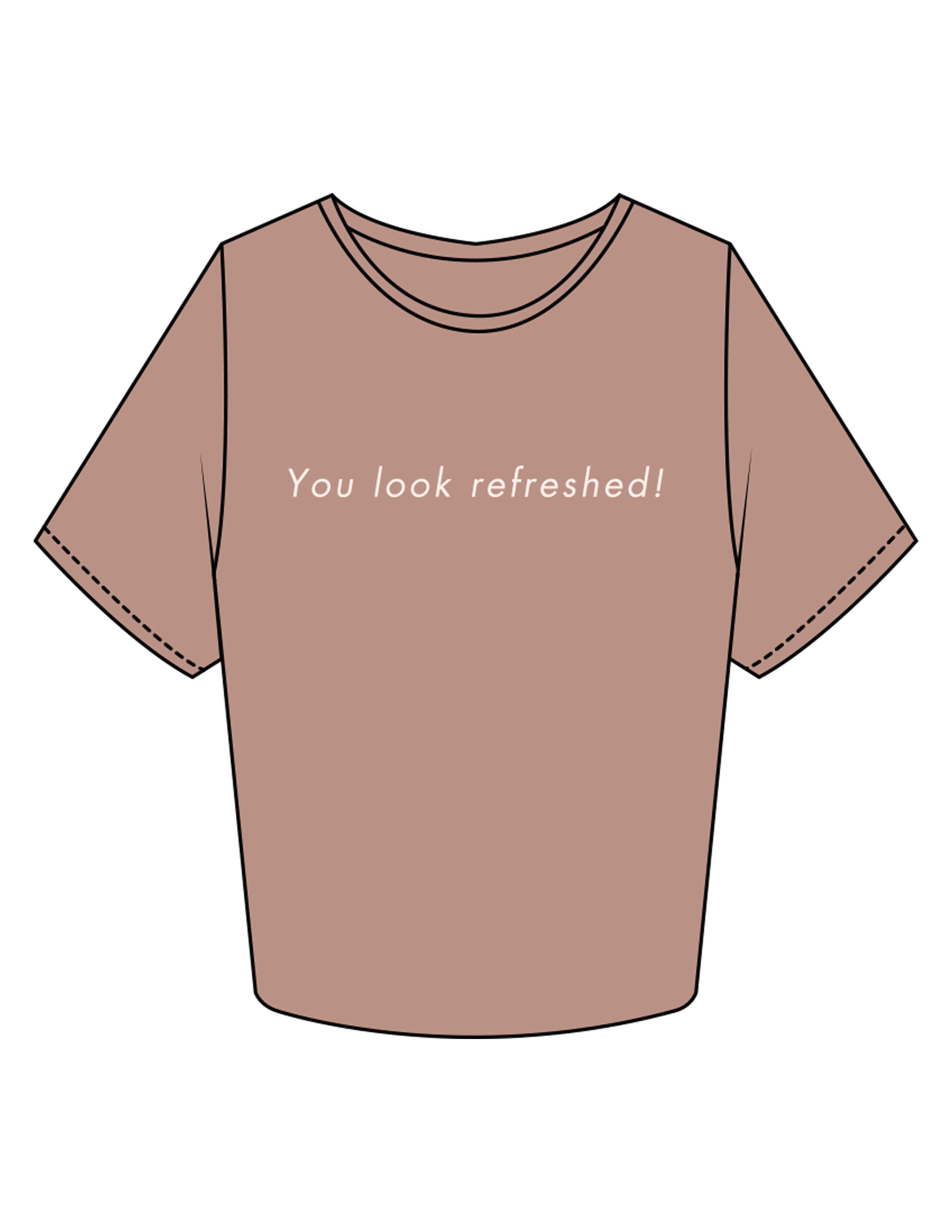 The Crop Tee - Clay - Refreshed MD - Center Chest & Center back - Printed - Cream