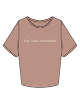 The Crop Tee - Clay - Refreshed MD - Center Chest & Center back - Printed - Cream
