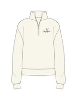 The Womens 1/4 Zip - Off White - The Wild OM - Left Chest "CABBA" - Embroidered - Maroon