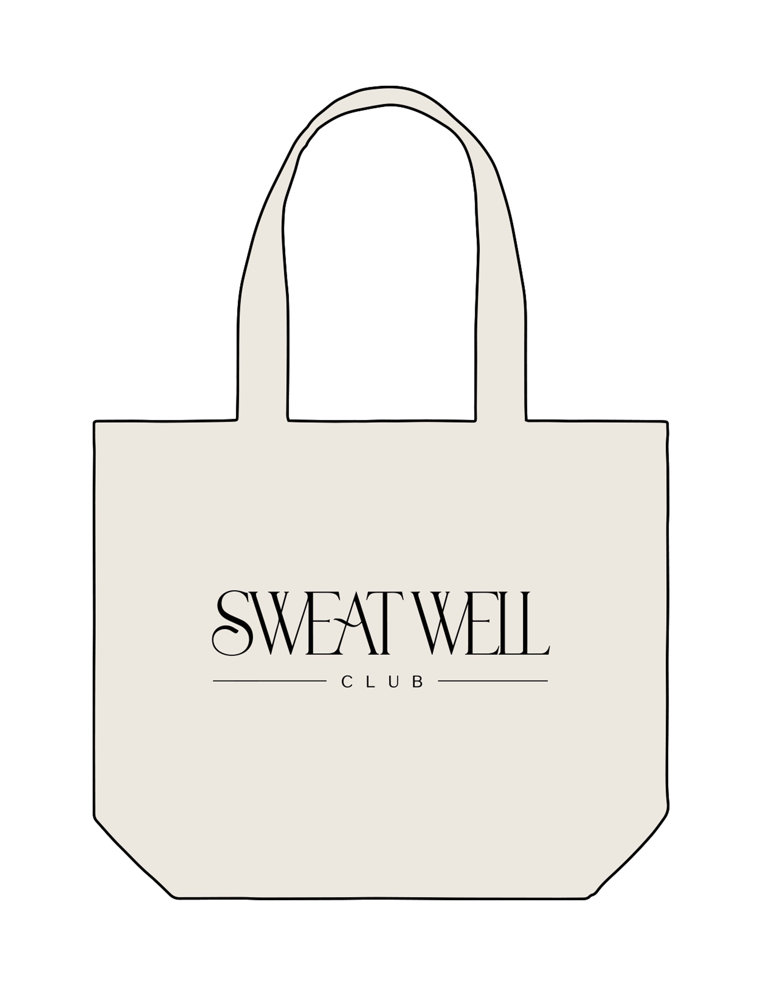 The Tote Bag - Natural - Sweat Well - Center Body Stacked - Printed - Black