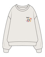 The Mens Crewneck - Bone - The Supper Club - Left Chest Stacked Words & Back Cross Words - Printed - Full Color
