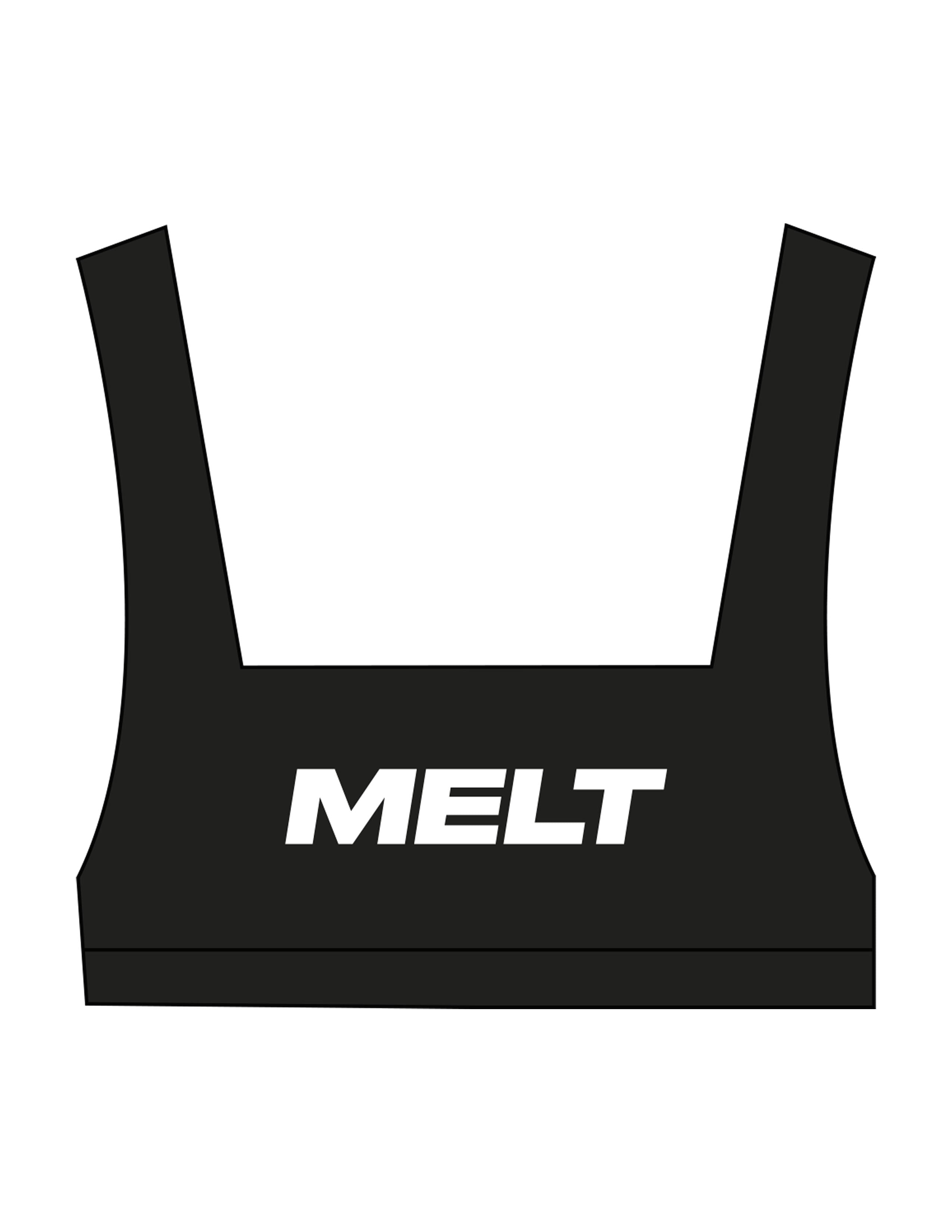 The Box Cut Bra - Black - Melt Hot Pilates - Center Chest - Printed - White
