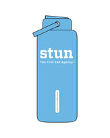 The Wide Mouth Water Bottle - Matte - Sky - Stun Agency - Center Body Stacked - Printed - White